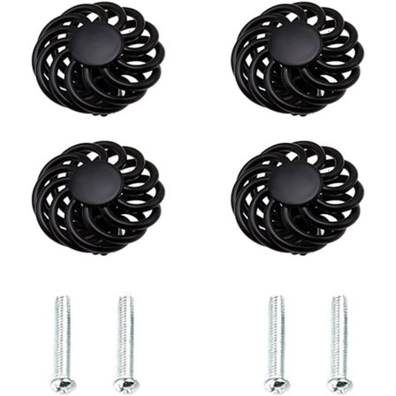 4 stk. antikke bronse skaphåndtak, vintage fuglebur skap