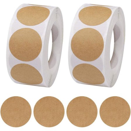 Runde selvklebende etiketter, 2,5 cm/1" Adhesive Kraft Fryser Baking