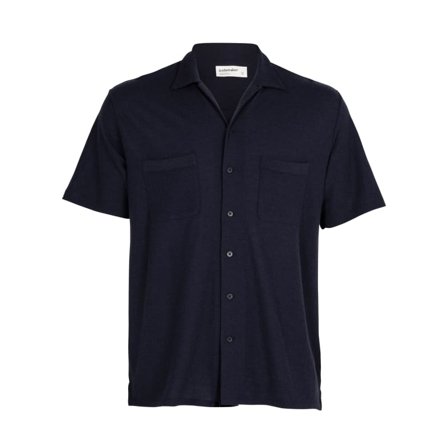 Icebreaker Men's 180 Pique Open Collar Shirt Men short-sleeved shirts Blue S