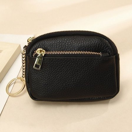 Mini pung kvinde lynlås pung SORT