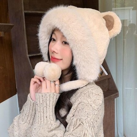 Tekokarvahattu kissan korvilla - Neulotu Hattu