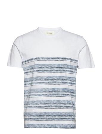 T-Shirt With Cutline T-shirt Multi/mønstret Tom Tailor
