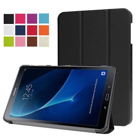 Cover til Samsung Galaxy Tab A 10,1" T580 sort PU læder tablet cover med sort stander beskyttende skal