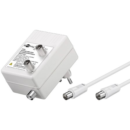 Antenneforstærker med dobbeltstik til tv og radio