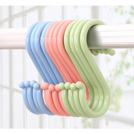 24 kreativa multifunktionella S-formade krokar i plast