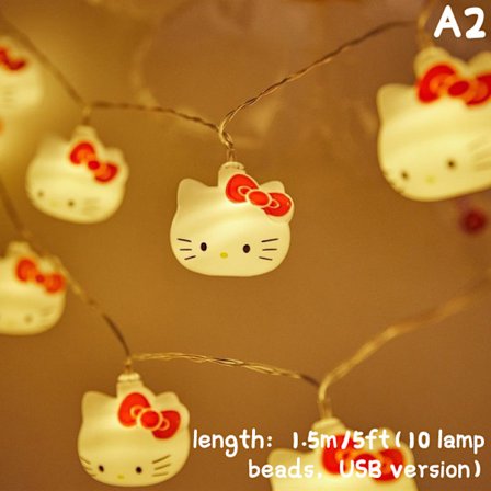 Lyslenke med tegneseriefigur, kattelysdekorasjon, Hello K