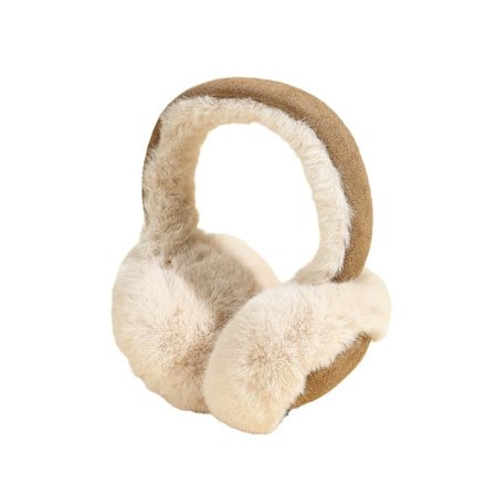 Dekorative ørevarmere i semsket skinn, unisex ørevarmere for menn og kvinner, sammenleggbare
