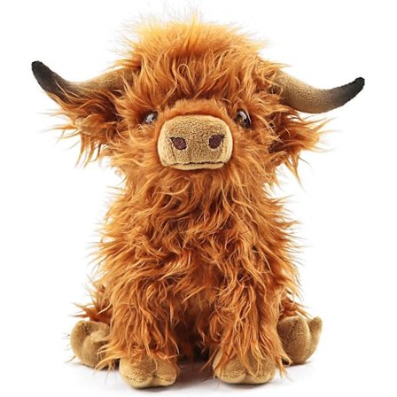 Highland Cows Kosedyr Realistisk Skotsk Ku Plysjleke Brun