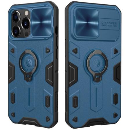Iphone 13 Pro - Nillkin Camshield Armor Hybrid Ring Skal - Blå