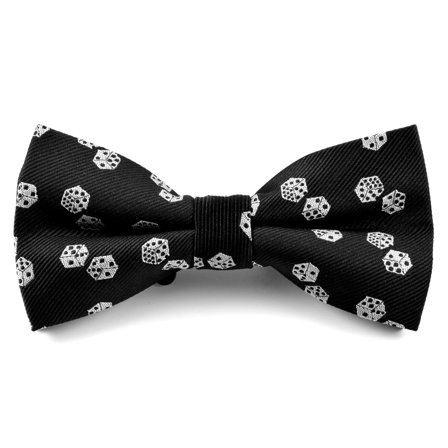Black Dice Pre-Tied Bow Tie for Men - Pre-tied bow ties