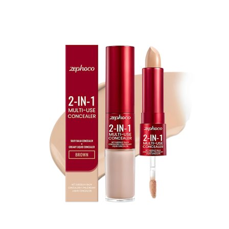 Zephoco Brun Återfuktande Concealer 2-I-1 Concealer Flytande Stick Förbättra Hudfärg Skapa Naturlig Makeup-Effekt