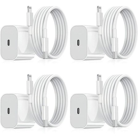 4-pack iPhone-laddare – Snabbladdare Adapter + USB-C 20W Vit (NT) 4-pack iPhone iPhone iPhone