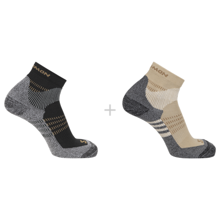 Salomon - Chaussettes X Ultra Access Quarter 2- - Bleached Sand / Black - 45-47
