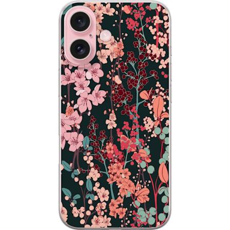 Apple iPhone 16 Läpinäkyvä kuori Kukat