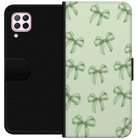 Huawei P40 lite Lommeboketui Grønn båndmønster søtt pastellbue-design estetisk søt gave sømløs tapet mykt minimalt bakgrunn jenteaktig