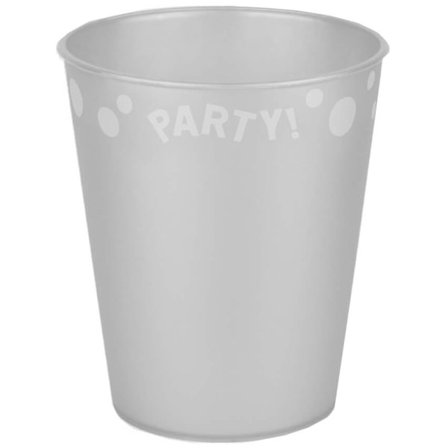 Party Silver micro premium plastmugg 250 ml