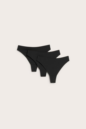 Kappahl | String trosa 3-pack Svart S | Svart