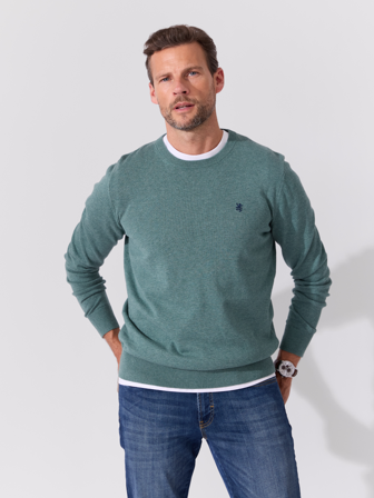 MATCH - Georg genser - Redford - Str. L - Herre - Gensere & Cardigans - Grønn - 100% bomull