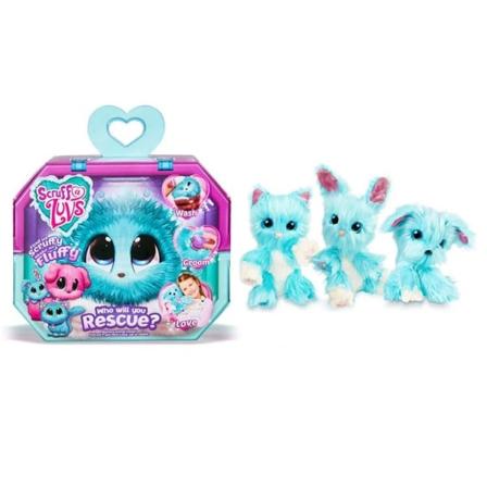Scruff en Luvs Surprise Cat Plyschleksak rysk badhundsdocka blue dog