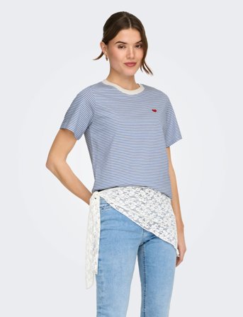 JDY Jdypisa S/S Print Top Jrs Noos - Blue - S