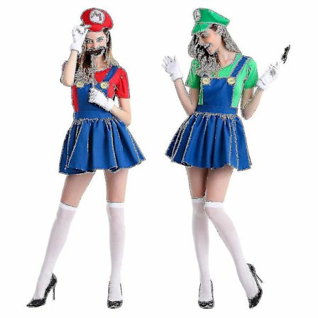 Mario og Luigi Kostume Kvinder grøn[GKS]