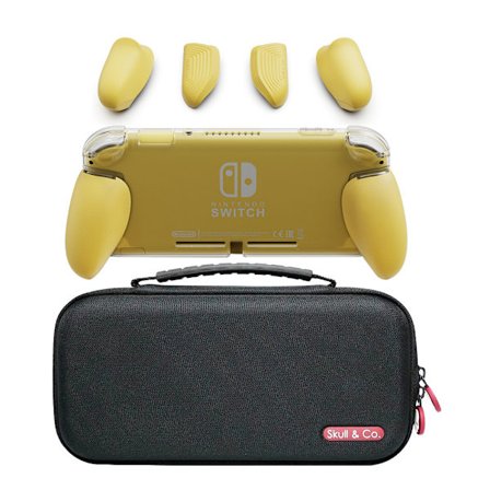 GripCase Lite Bundle: Et komfortabelt beskyttelsesdeksel med utskiftbare grep [for å passe alle håndstørrelser] for Nintendo Switch Lite