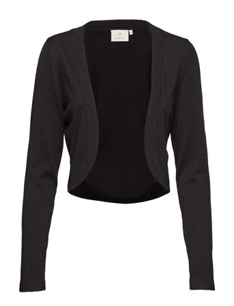 Astrid Bolero Strikkegenser Cardigan Svart Kaffe*Betinget Tilbud