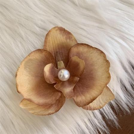 Phalaenopsis Blomster Hårnål Side Andnebbklemme BRUN brown