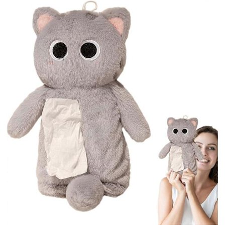 Mjuk pappersboxöverdrag med kattmotiv för servetter, bilförvaringsbox för papper för föräldrar, vänner, grannar, barn