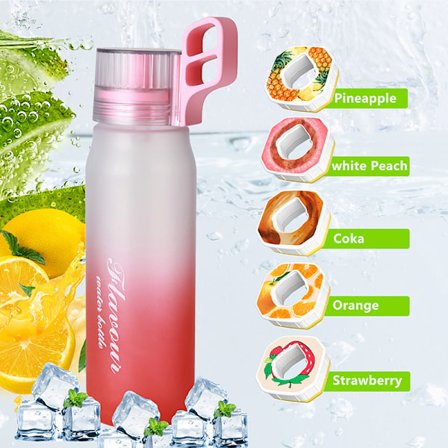 Air Vandflaske Med 5 Tilfældige Smagsvarianter, 750Ml Med Sugerør 0 Sukker 0 Kalorier Til Udendørs, Gave