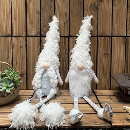 2 stykker julepynt, hjemmedekorasjon, hvit lang l