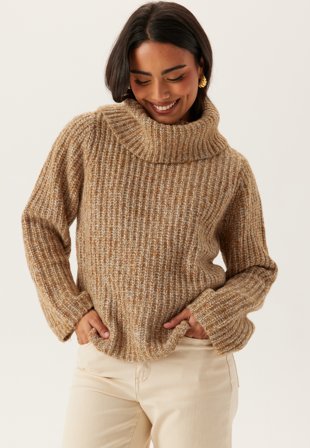 SELECTED Slfchicago Ls Knit Split Roll Vaatteet