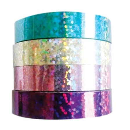 Holografisk tejp 1 cm 4 stycken