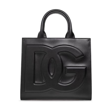 Dolce & Gabbana, Handbag with logo Zwart, Dames, Maat:ONE Size,leer