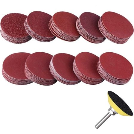 25MM hiomalevysetti, 100 kappaletta 100 180 240 1500 3000 hiomapaperilevyä pyörivällä alustalla Dremel hiomalevy jyrsintään kaiverrukseen hiontaan KLB