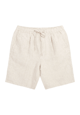 Knowledge Cotton Apparel Loose Linen Shorts Herr Beige L