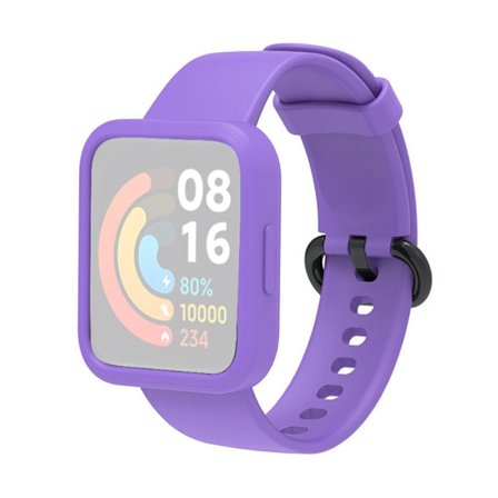 Xiaomi Redmi Watch silikoneurrem med cover - Sort / Lilla