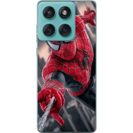 Kompatibelt Mobilskal till Motorola Motorola Edge 60 Fusion Dynamisk Spider-Man-illustration i actionperspektiv, superhjältetema med rörelseekonomi