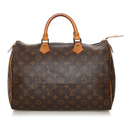 Louis Vuitton Vintage, Pre-owned Speedy 35 Monogram Handbag Bruin, Dames, Maat:ONE Size
