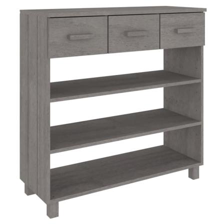 Vidaxl Soffbord Ljusgrå 90x35x90 Cm Massiv Furu Grå