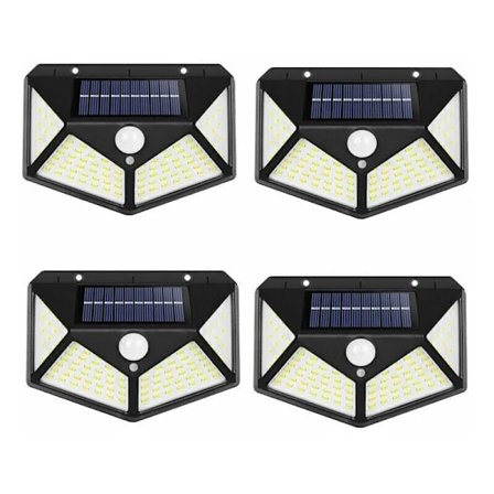 4 kpl aurinkokennovalaisimia liiketunnistimella, 270° laajakulma puutarhaan ja terassille
