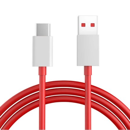 RYI-Bærbar Original OnePlus 8tpro Warp Charge Type-C Dash Kabel 10A Hurtigopladningskabel Rød USB 1 Meter To