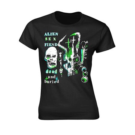 Alien Sex Fiend Dam/Dam Dead And Buried Skinny T-Shirt XL Black XL