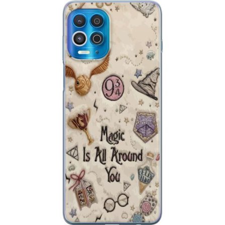 Kompatibelt Mobilskal till Motorola Motorola Edge S Broderad magisk illustration med symboler, citat och fantasivärld inspirerad av sagor som skapar