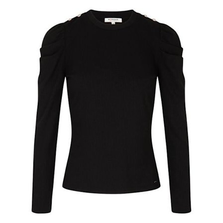 Svart Morgan t-shirt med rund hals