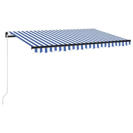 Vidaxl Markis Manuellt Infällbar 400x350 Cm Blå Och Vit Blå
