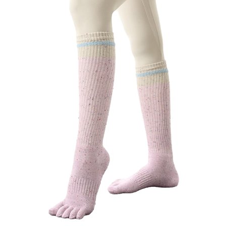 Yoga Sokker til Kvinder Skridsikre Fem-Tå Kompressionsstrømper Knæhøje Strømper til Yoga Barre Pilates Dans