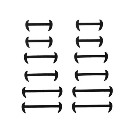 12 st Elastic Free Tie No Tie Lazy Silikon Skosnörsklänning Sh Black