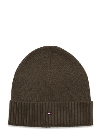 Essential Flag Beanie Accessories Headwear Beanies Grön Tommy Hilfiger