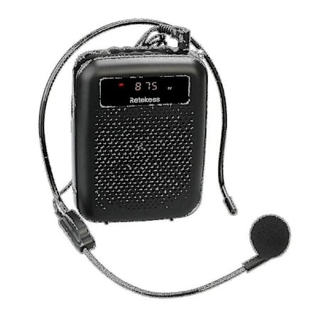 Retekess Pr16r Stemmeforstærker Multifunktionel Digital Skærm Abs Bærbar Mini 12w Mikrofon Megafon Højttaler Til Lærer